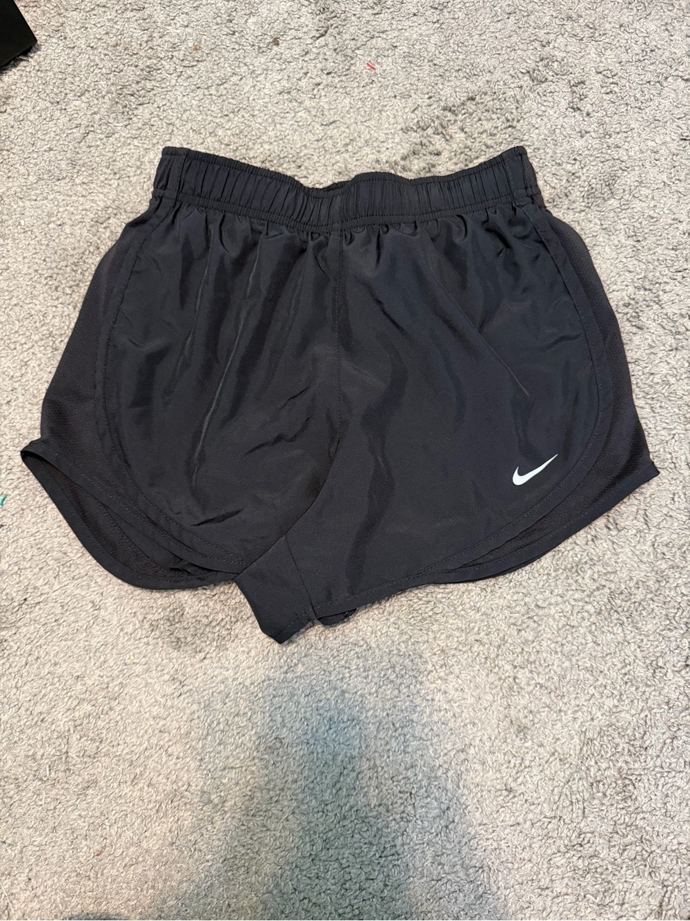 Nike Black Dri-FIT Athletic Shorts with White Swoosh